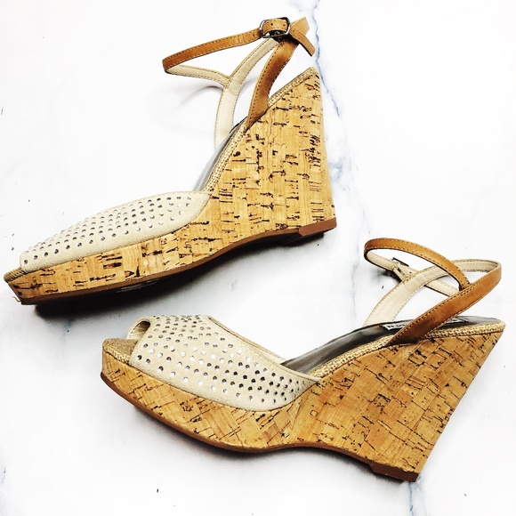 Steve Madden Glitery Wedge High Heel Sandals - Picture 1 of 8
